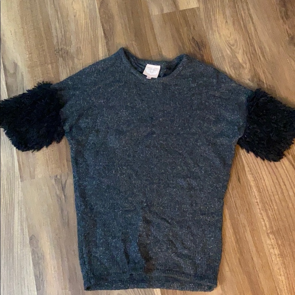 Sweater dress with ruffled sleeves size small